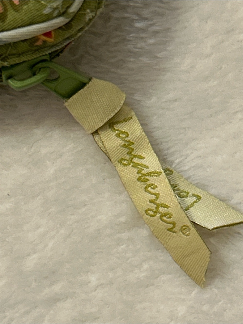 Longaberger Homestead Quilted Wristlet Wallet Green Floral Zip Organizer - Picture 3 of 8